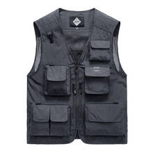 JEEP SPIRIT Summer Vest Men Outdoor Casual Military Men's Vest Fishing Vest Male Mesh Weste Multi-pockets Plus Size 5XL 6XL 2024 - купить недорого