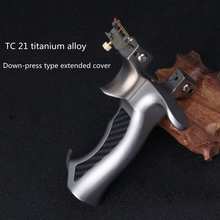 Titanium alloy slingshot shooting tool high-brightness optical fiber sight fast pressing clip flat leather hunting slingshot 2024 - buy cheap