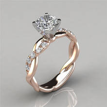Anillos de cristal de flores de cáñamo para mujer, anillo de compromiso, joyería de oro rosa, anillos para dedo, moda femenina, diamantes de imitación Vintage, nuevo 2024 - compra barato