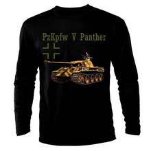 PzKpfw 5 Panther Tank Panzer WW2 Army War Wehrmacht Long Sleeve Men Casual T-Shirt Cotton  men clothing customized products 2024 - buy cheap