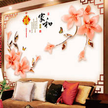 Adesivo de borboleta flores estilo chinês 110x170 cm, decoração de sala, vinil, sala de estar, decoração, posteres 2024 - compre barato