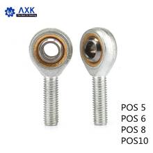 POS5 POS6 POS8  POS10 (10pcs) 5mm 6mm 8mm 10mm right hand Inlaid line rod ends with male thread Spherical plain bearing 2024 - buy cheap