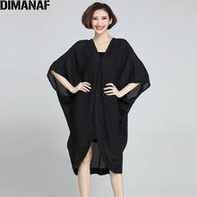 2021 Women Blouse Chiffon Solid Summer Long Coat Fashion Casual Female Lady V-Neck Black Cardigan Clothes women shirts blouses 2024 - buy cheap