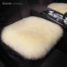 Чехол Karcle для автомобильного сиденья из овечьей кожи, зимняя теплая Защитная накидка из натуральной шерсти для переднего и заднего сиденья, универсальный, подходит для грузовиков, внедорожников, фургонов 2024 - купить недорого