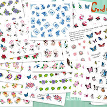 50 Sheets Mixed Flower Water Transfer Nail Art Stickers Butterfly Leaf Decals Nail Art Tips Decoration Nail Tools 2024 - buy cheap