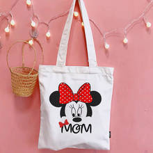 MOM Letter Cute Print Harajuku Casual Female Shoulder Bag Ins Large Capacity Mother's Day Gift Tote Reusable Women Shopping Bags 2024 - buy cheap