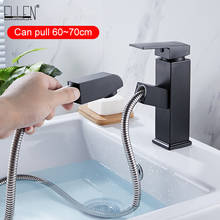 Bathroom Basin Copper Faucet Pull Out Sink Faucets Hot and Cold Water Mixer Crane Square Basin Sink Taps Chrome Finished ELB90 2024 - buy cheap