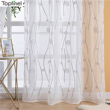 Topfinel Natural Embroidered Sheer Curtains for Living Room Bedroom Elegant Yarn Curtains Embroidery White Voile Curtains Panel 2024 - buy cheap