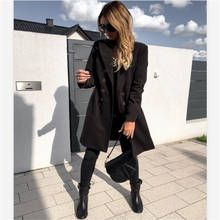 Winter Coats and Jackets Women Double Breasted Long Coat  Korean Elegant Vintage Coat Female Plus Size Warm Black Blazer Jacket 2024 - buy cheap