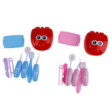 Conjunto de brinquedos de dentista, 9 peças, modelo de brinquedo para verificar os dentes, kit médico, simulação de personagem educacional, brinquedos para crianças 2024 - compre barato