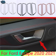 Cubierta de manija de puerta interior cromada ABS, embellecedor de cuenco de captura, embellecedor de marco de bisel, guarnición para Ford Escape Kuga 2020 2021 2024 - compra barato