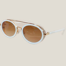 Óculos de sol oval feminino de luxo, óculos fashion sexy fofo feminino uv400 rosa 2020 2024 - compre barato