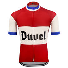 Camisa retrô clássica de ciclismo masculina duvel, camisa respirável de esporte para bicicleta mtb vermelha 2024 - compre barato