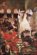 The Unsmiling Tsarevna, Victor Vasnetsov, Nesmey, póster impreso grandes para pared, pinturas al óleo, lienzo para decoración de pared del hogar 2024 - compra barato