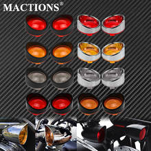 Bordas para motocicleta, 2 peças, viseira estilo seta, preto, cromado, fumaça, âmbar, vermelho, capa de lente para harley sportster xl softail touring 2024 - compre barato