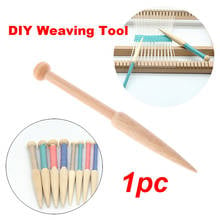 1PC DIY Weaving Tool Wood Woven Sweater Scarf Tapestry Bobbin Stick Single Head Solid Crochet Hook DIY Loom Tools Hot! 2024 - buy cheap