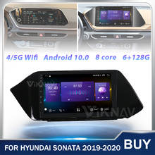 Rádio multimídia para carro 2019g, unidade principal de navegação gps dvd player android 10 para hyundai sonata 2020 128 2024 - compre barato