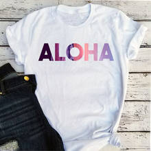 Aloha Tshirt Women New 2021 Clothing Hawaii Graphic T Shirts Letter Summer Graphic Shirts Beach Vacation Clothes Letter T 2024 - buy cheap