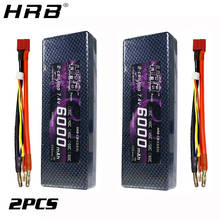 2PCS HRB Lipo Battery 2S 6000mah 7.4V T Deans XT60 XT90 EC5 to 4.0mm Banana 60C Hardcase For Traxxas Slash Car Airplane RC Parts 2024 - buy cheap