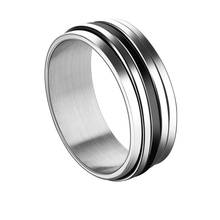 Уникальные рулонные кольца из нержавеющей стали для мужчин, 8 мм, серебряное обручальное кольцо на палец, обручальные кольца, ювелирные изделия в стиле панк, размер 6,5-11,5 2024 - купить недорого