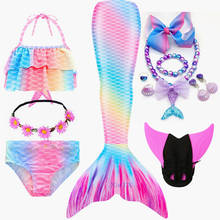 Swimming Mermaid Tail with Fins Tops Bikini suit Girls Monofin Swimmable Halloween Costumes Cosplay Add Monofin Fin 2024 - buy cheap