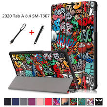 Funda para Samsung Tab A 8,4 2020, cubierta inteligente para Samsung SM-T307 T307, soporte plegable magnético Delgado, Capa de piel + película, 8,4 pulgadas 2024 - compra barato