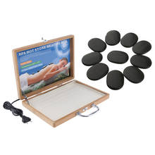 10pcs Energy Hot Stone + Hot Stone Rock Heating Box Massage Stone Warmer Case Heater Set for Body SPA Massage - EU Plug 2024 - buy cheap