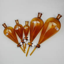 Embudo en forma de pera de vidrio marrón con pistón de politetrafluorogeno, 1 unidad/60 125 250 500 1000ml 2024 - compra barato