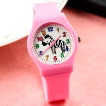 free shipping unisex quartz watch middle boys girls student cute annimal zebra pattern candy watch woman color no. dial clock 2024 - buy cheap