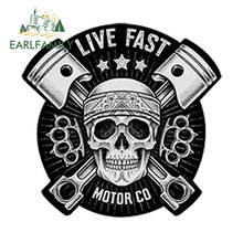 EARLFAMILY 13cm x 13cm Waterproof Car Styling Vinyl Stickers SKULL LIVE FAST AUTO MOTO Car Racing MOTORCYCLE Tuning DIY Decal 2024 - buy cheap