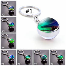 Aurora Polaris Keyrings holder Glass ball keychain keyrings Beautiful Natural Scenery keychain Crystal ball keychain 2024 - buy cheap
