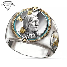 Indian Chief Hip Hop Pirate Eagle Ring Western Ethnic Cowboy Style Ring for Men Vintage 925 Silver Jewelry Wholesale size 6-13 2024 - buy cheap