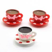 Mini muñecas con lazo plano para hacer joyas, accesorios de abalorios de resina, cabujones, taza de café y té, 25x26MM, 20/50 Uds. 2024 - compra barato