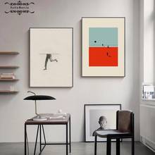 Póster de figura minimalista nórdica, arte de pared, pintura en lienzo, impresiones, cuadros de pared de surrealismo moderno para decoración del hogar y sala de estar 2024 - compra barato