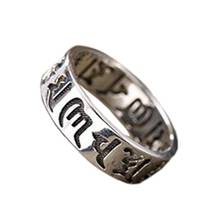 100% Real S925 sterling silver ring six-character mantra big mantra vintage Thai silver good luck ring for men and women 2024 - buy cheap