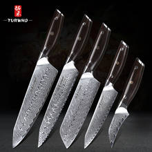TURWHO 5PCS Kitchen Knife Set Japanese Damascus Stainless Steel knife Pro Chef Bread Santoku Utility Paring knife Cooking Knives 2024 - buy cheap