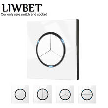 LIWBET-interruptor de luz y Panel de cristal, pulsador de pared de 2 vías, Color blanco, 1, 2, 3 o 4 entradas 2024 - compra barato