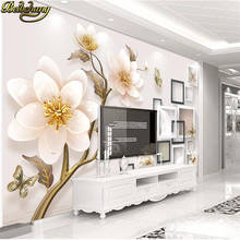 beibehang Jewelry embossed flowers Large mural wallpaper living room TV background wall paper KTV Bedroom sofa papel de parede 2024 - buy cheap