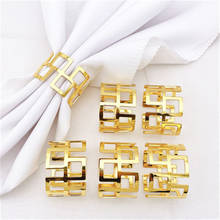 4PCS metal gold / silver Great Wall pattern napkin buckle napkin ring wedding table soft decoration mouth cloth ring 2024 - buy cheap