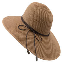 Verão de borda larga praia chapéu de palha chapéus para as mulheres floppy grande boné dobrável verão uv proteger viagem casual chapéu feminino 2021 novo 2024 - compre barato