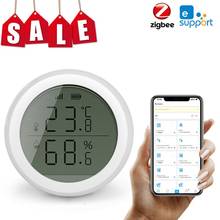 ZigBee Smart Home Temperature And Humidity Sensor With LCD Screen Works With Alexa Google Assistant And Zigbee Hub 2024 - buy cheap