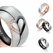 Модные обручальные кольца в форме сердца с кристаллами, женские и мужские кольца, обручальные кольца с цирконом, гламурные ювелирные изделия, обручальное кольцо 2020 2024 - купить недорого