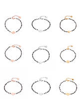 Stainless Steel Black Crystal Beads Chain Bracelet Rose Gold Star Heart Four Clover Charms Bracelets For Women 2021 Steel Jewelr 2024 - buy cheap