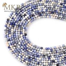 3mm Natural Stone Blue Sodalite Stone Round Beads Space Loose Beads For Jewelry Making Diy Bracelet Jewellery Wholasale 15inches 2024 - buy cheap