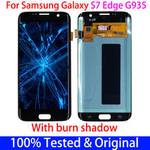 Original super amoled substituição burn-sombra display para samsung galaxy s7 edge g935 g935f lcd tela de toque com quadro s7edge 2024 - compre barato