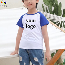Children's T-shirt custom/design logo T-shirt children's short-sleeved raglan printing photo picture top 2024 - buy cheap