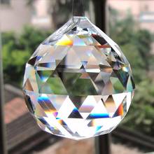 Lámpara de techo con bola de cristal facetada transparente, prismas, colgantes, decoración de boda, 20/30/40mm 2024 - compra barato