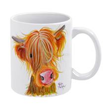 Taza de cerámica con estampado de vaca escocesa de las tierras altas, taza creativa de "Corn Flake" de Fashion macarts White, de Highland Cow, de pelo de vaca escocesa 2024 - compra barato