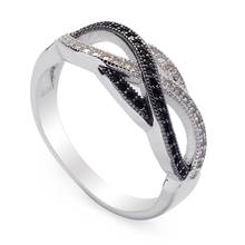 Eulonvan Engagement Wedding 925 sterling Silver jewelry charm Rings for women best sell White Black Cubic Zirconia S-3744 size 7 2024 - buy cheap