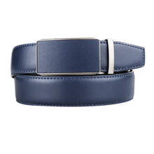 Famous Brand Belt Men Top Quality Genuine Luxury Leather Belts for Men Strap Male Metal Blue Leather Automatic Buckle Belts Men 2024 - buy cheap